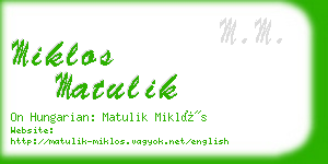 miklos matulik business card